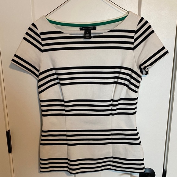 White House/Black Market Tops - Chic Striped Women's Top - Black and White